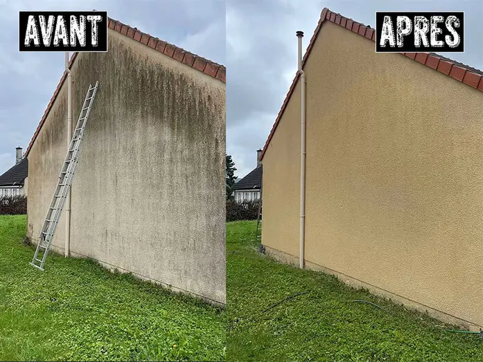 Nettoyage crépis mur maison Saujon